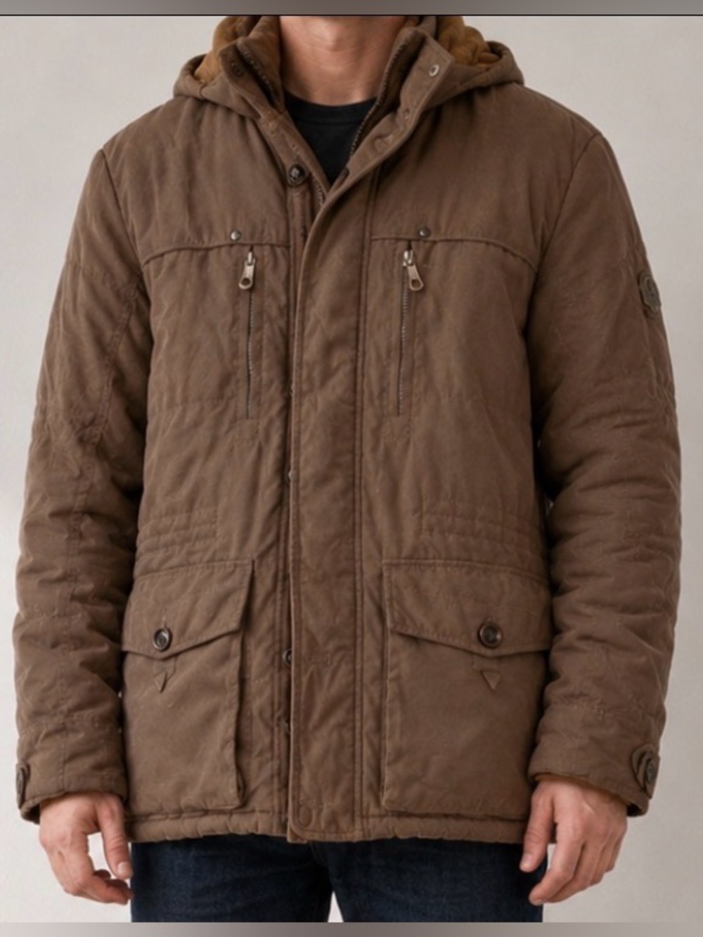 ❤️ Men's Brown Winter Utility Hooded Jacket